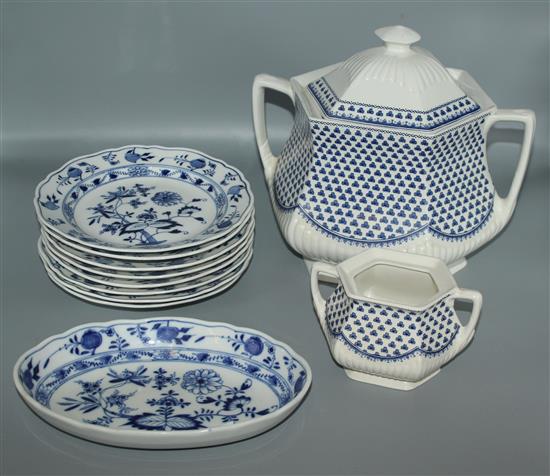 Meissen onion pattern & 2 Adams tureens